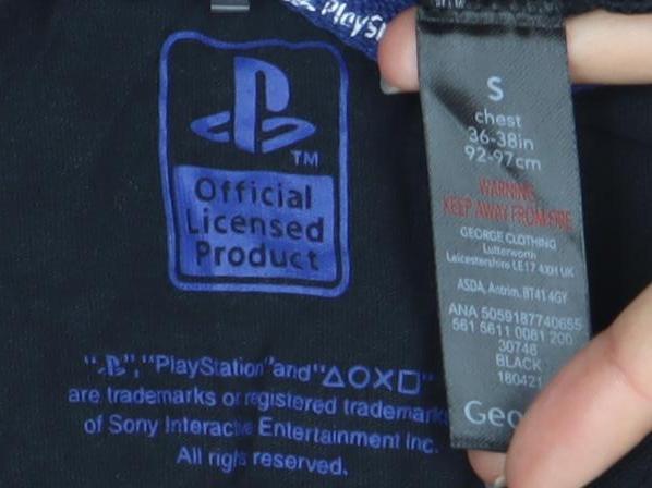 PlayStation Men's Black Long Sleeve Pyjama Top Size S Cotton