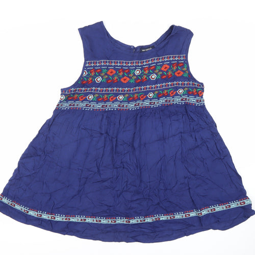 Max Edition Women’s Blue Bohemian Embroidered Tunic Blouse S