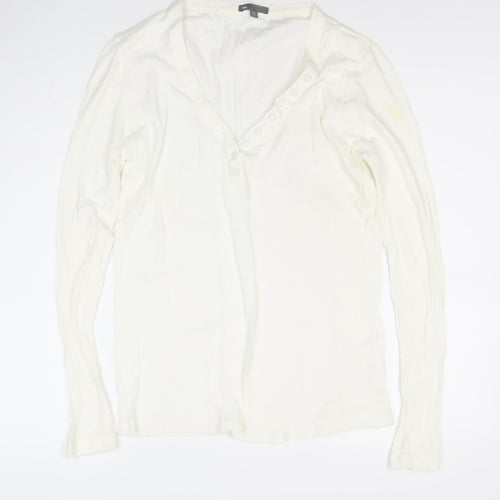 Gap Women’s Ivory Long Sleeve Cotton Blouse XL