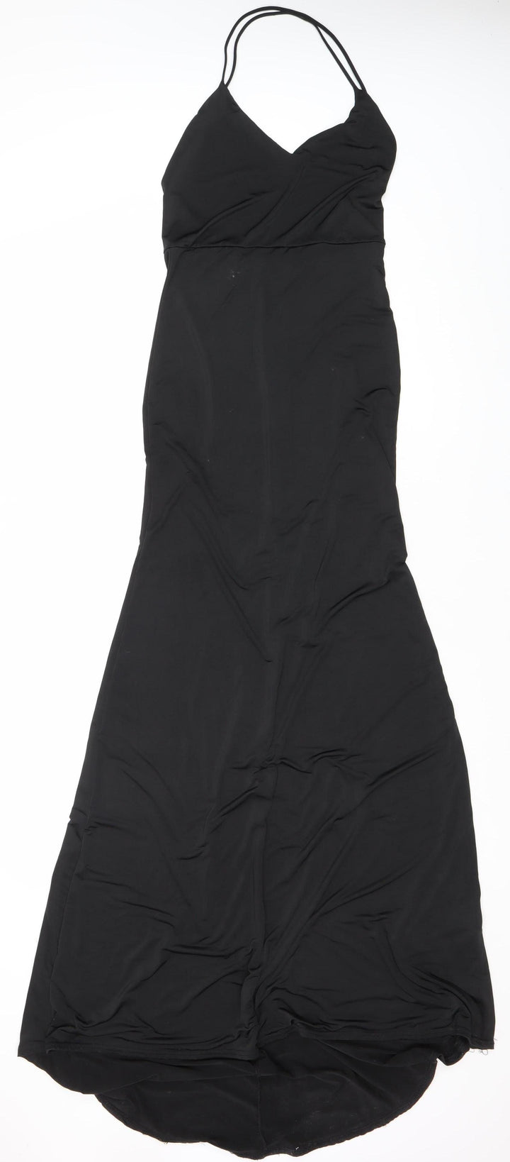 I Saw It First Womens Black Size 6 Long Halter Slip Dress