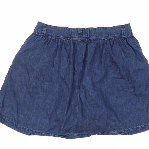 Women’s Blue Denim A-Line Short Skirt UK 10 Casual Pockets