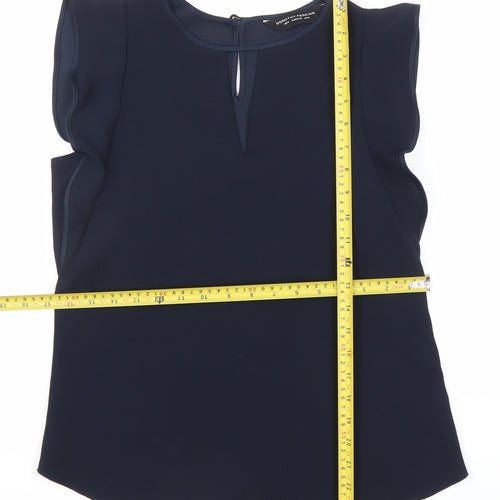Dorothy Perkins Women’s Blue Size 8 Sleeveless Ruffle Blouse