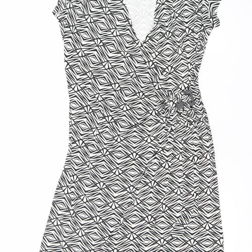 Marks and Spencer Womens Black Geometric Sheath Dress UK 14