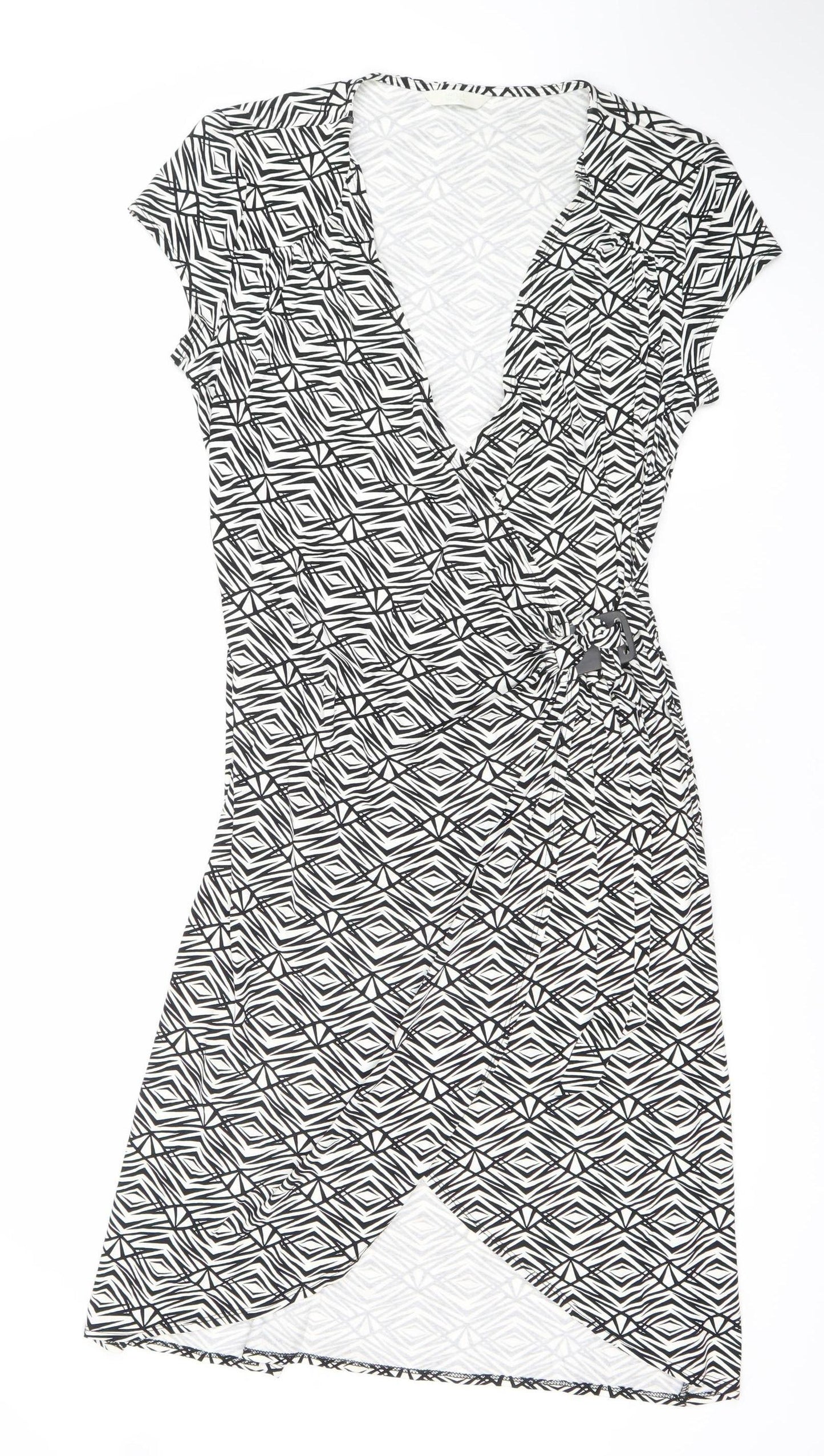 Marks and Spencer Womens Black Geometric Sheath Dress UK 14