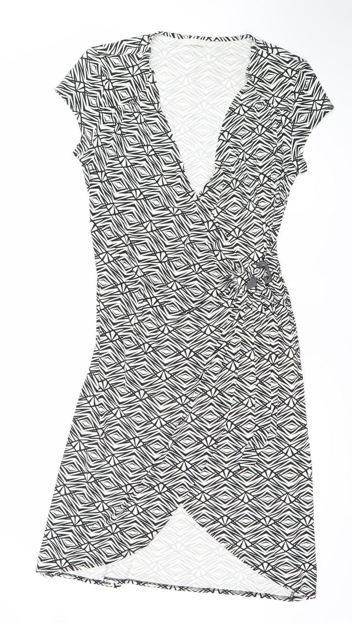 Marks and Spencer Womens Black Geometric Sheath Dress UK 14