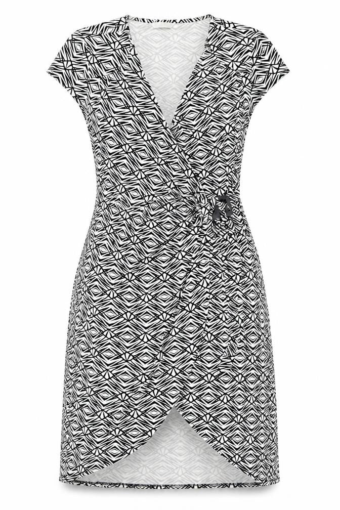 Marks and Spencer Womens Black Geometric Sheath Dress UK 14