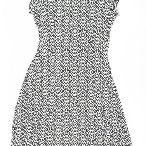 Marks and Spencer Womens Black Geometric Sheath Dress UK 14