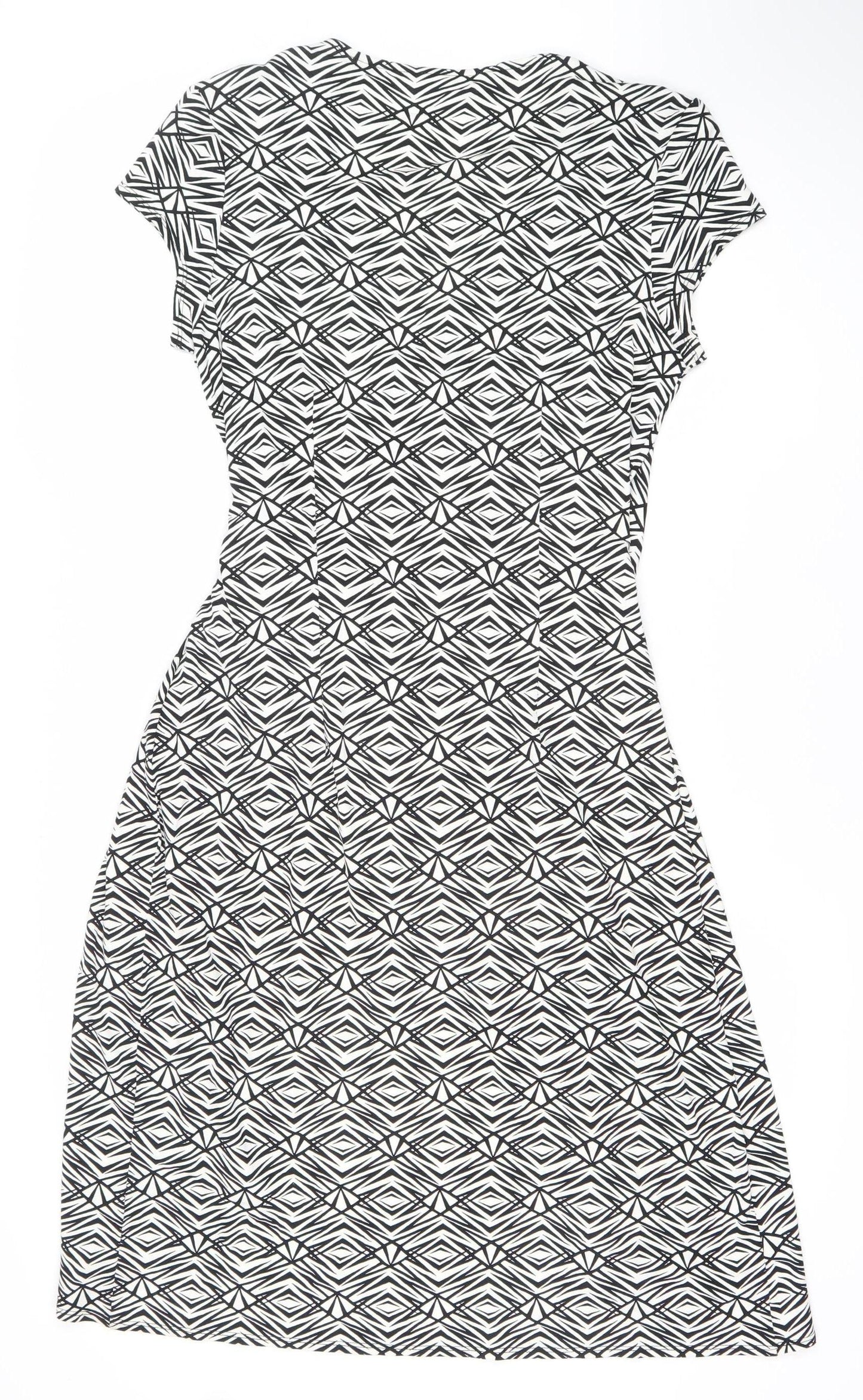 Marks and Spencer Womens Black Geometric Sheath Dress UK 14