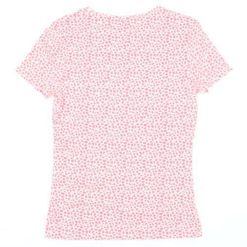 Marks and Spencer Womens Pink Floral T-Shirt Size 8 Short Sleeve