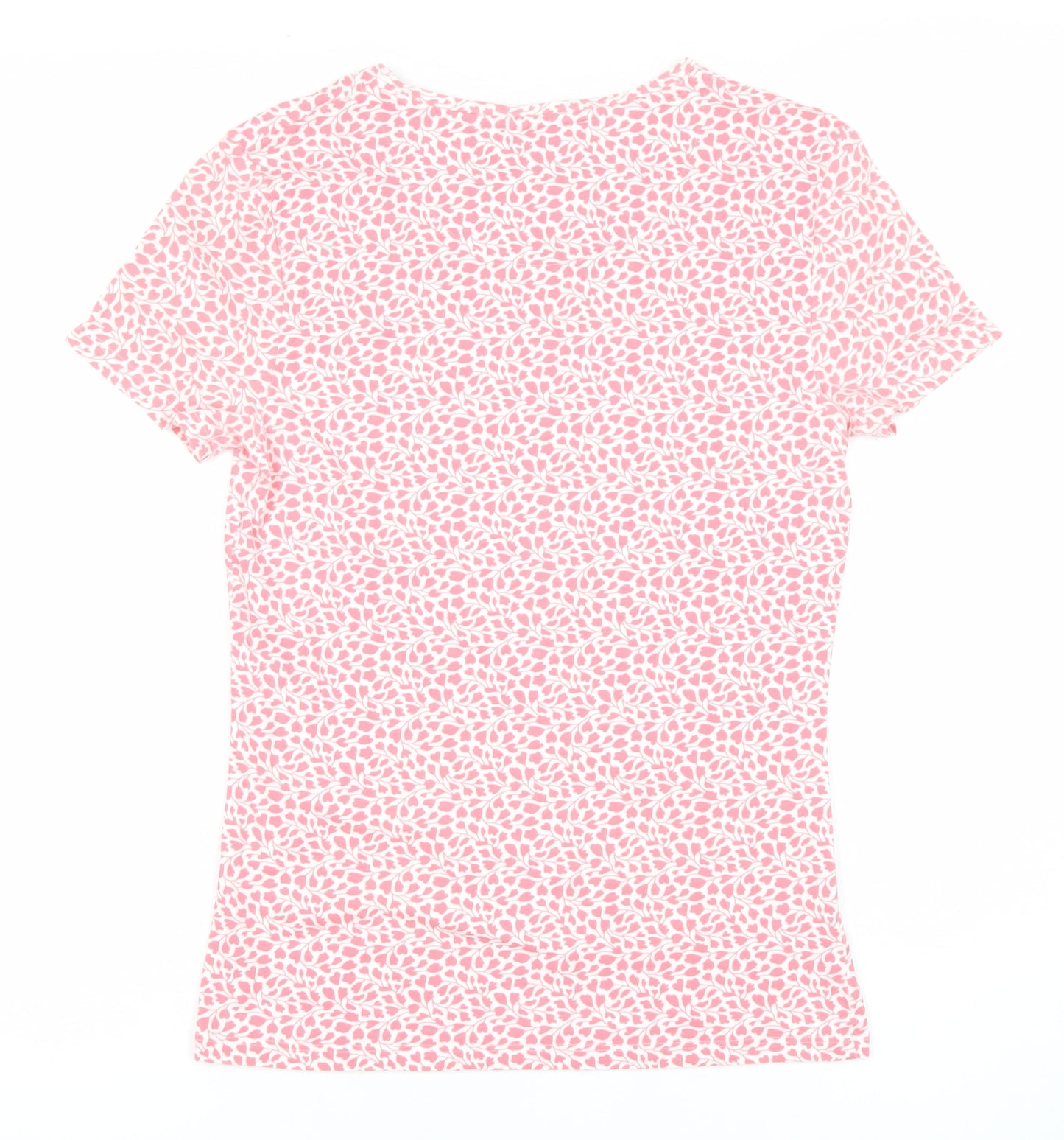 Marks and Spencer Womens Pink Floral T-Shirt Size 8 Short Sleeve