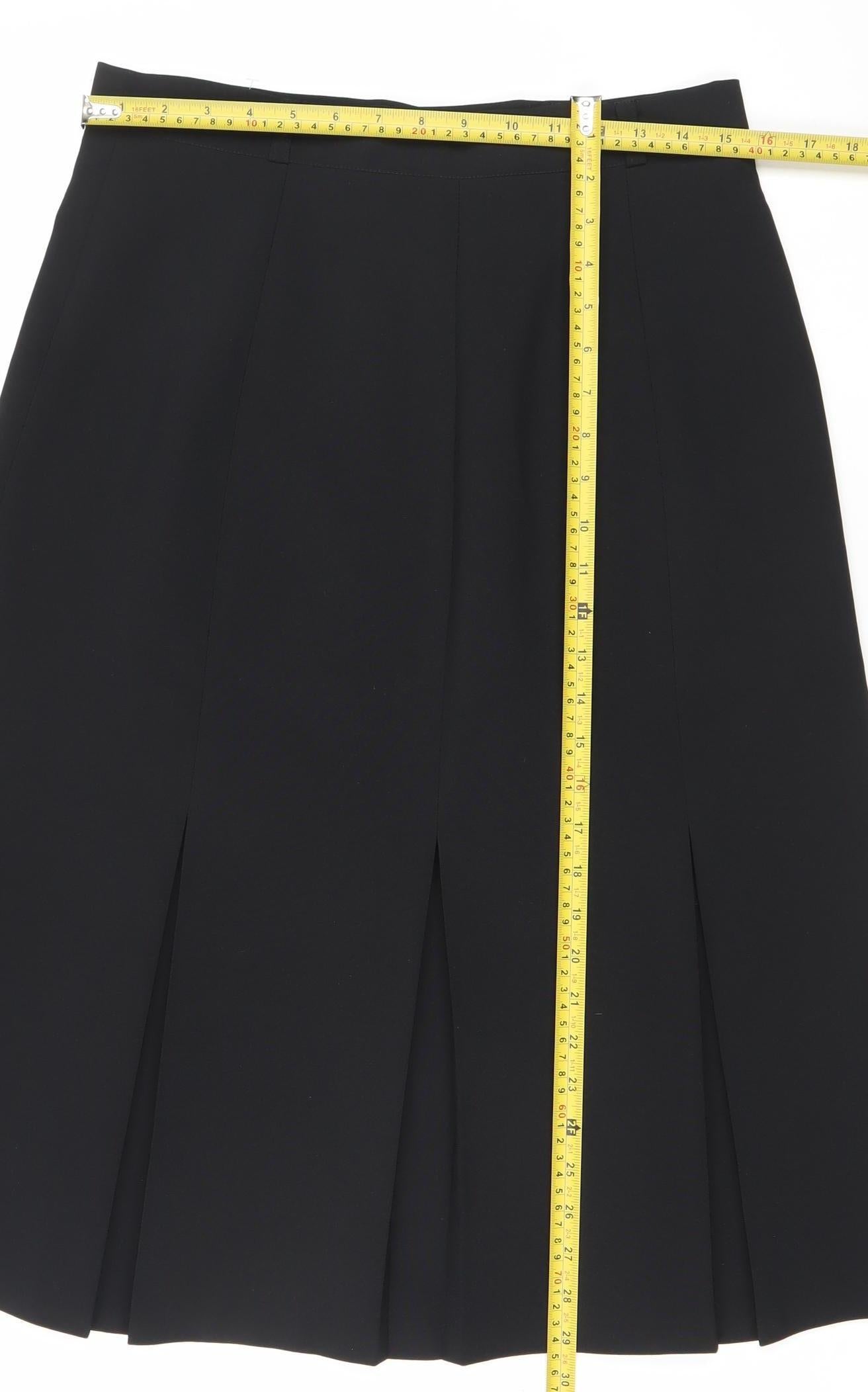 Debenhams Women’s Black Pleated Knee Length Skirt Size 16