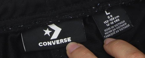 Converse Boys Black 12-13 Years Jogger Trousers Polyester Sportswear
