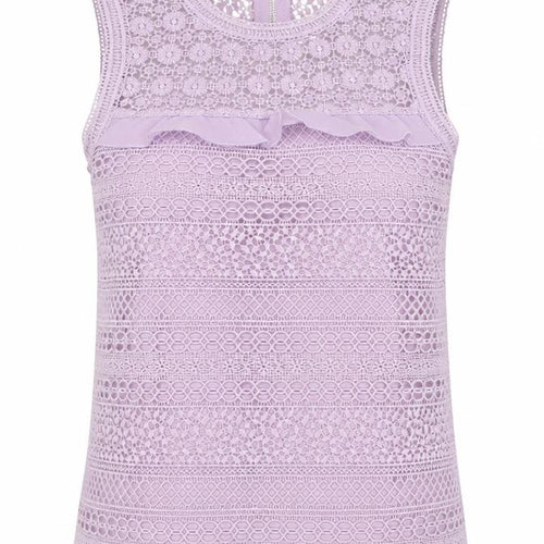 New Look Womens Purple Lace Blouse Size 8 Sleeveless Zip Back