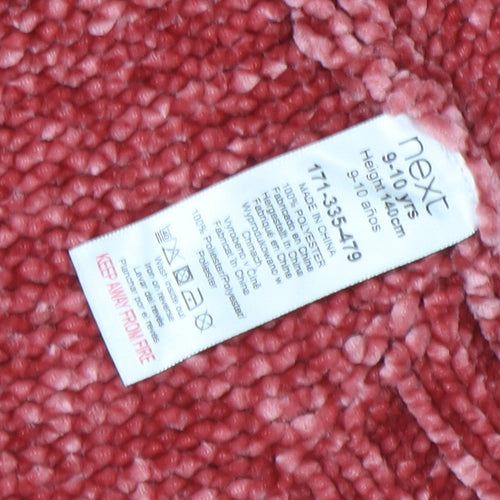 Next Girls Red Cape Jumper 9-10 Years Polyester Knit Roll Neck Winter