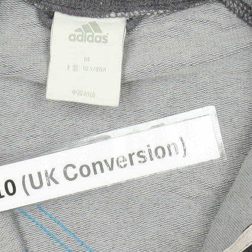 Adidas Womens Grey Track Jacket Size 10 Slim Fit Lightweight Sportswear