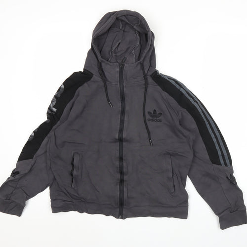 Adidas Womens XL Black Full Zip Hoodie Sweatshirt Casual Sportswear