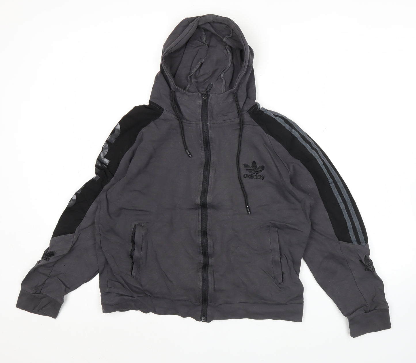 Adidas Womens XL Black Full Zip Hoodie Sweatshirt Casual Sportswear