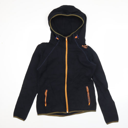 Kappa Womens Black Full Zip Hoodie Size 12 UK with Hooded Style