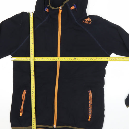 Kappa Womens Black Full Zip Hoodie Size 12 UK with Hooded Style