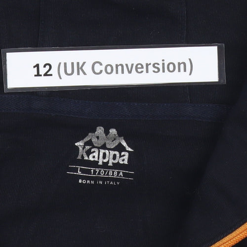 Kappa Womens Black Full Zip Hoodie Size 12 UK with Hooded Style