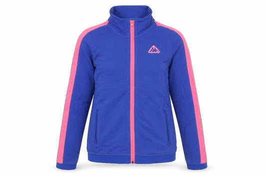 Front view of Kappa Women’s Blue Track Jacket, size UK 12, Full Zip Sportswear