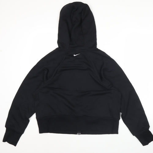 Nike Womens Black Hoodie Sweatshirt L Full Zip Just Do It Dri-Fit