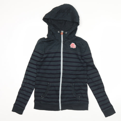 Kappa Womens Black Striped Full Zip Hoodie Size M UK 14