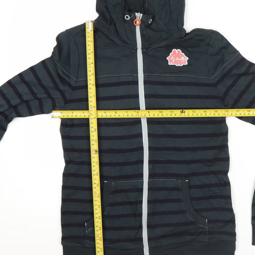 Kappa Womens Black Striped Full Zip Hoodie Size M UK 14