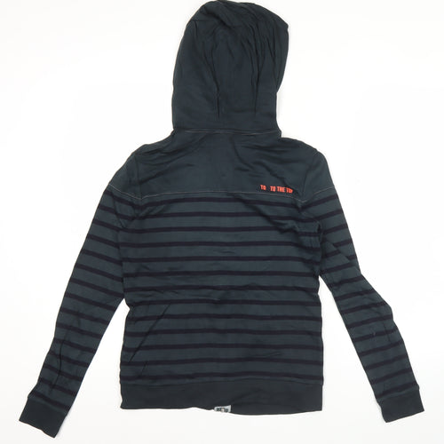 Kappa Womens Black Striped Full Zip Hoodie Size M UK 14