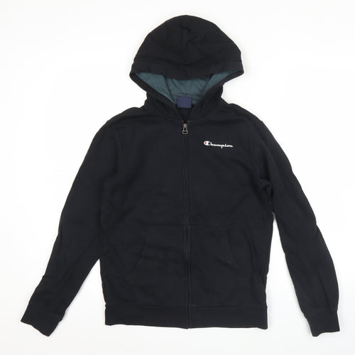 Champion Boys Black Full Zip Hoodie 11-12 Years Sports Casual