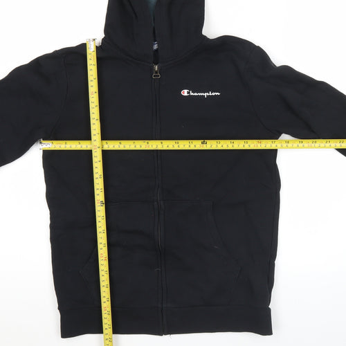 Champion Boys Black Full Zip Hoodie 11-12 Years Sports Casual