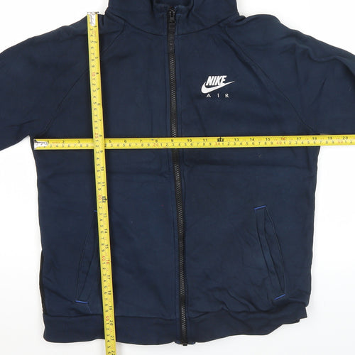 Nike Air Teens Navy Blue Full Zip Hoodie L Cotton Blend