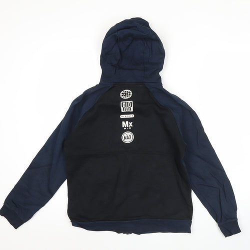 Nike Air Teens Navy Blue Full Zip Hoodie L Cotton Blend