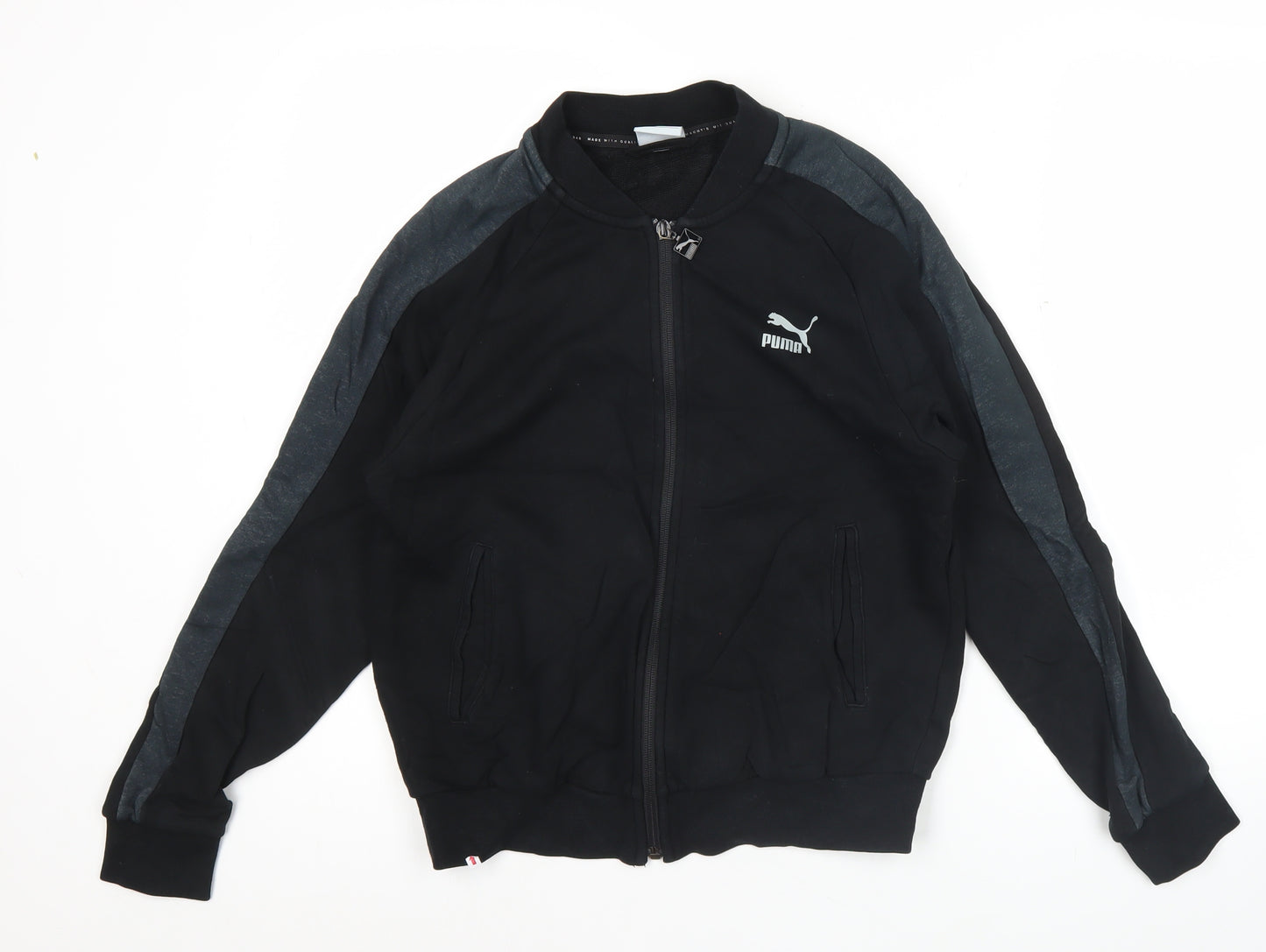 Puma Womens Black M Track Jacket Full Zip Cotton Blend