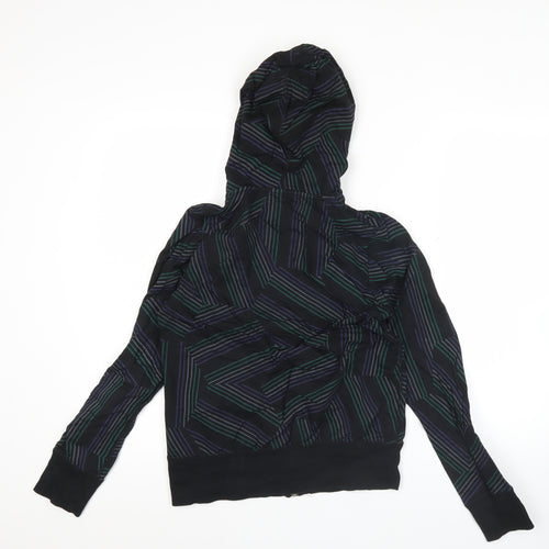 Nike Womens Black Graphic Full Zip Hoodie Size M Cotton Sportswear