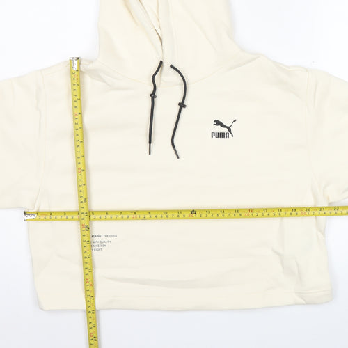 Puma Womens Ivory Hoodie Small Pullover Hooded Sweatshirt