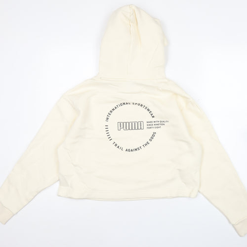 Puma Womens Ivory Hoodie Small Pullover Hooded Sweatshirt