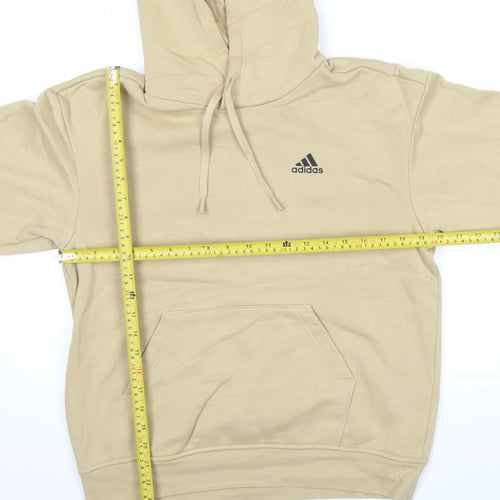 Adidas Womens Beige Hoodie Size 10 UK Pullover Logo Casual Sweatshirt