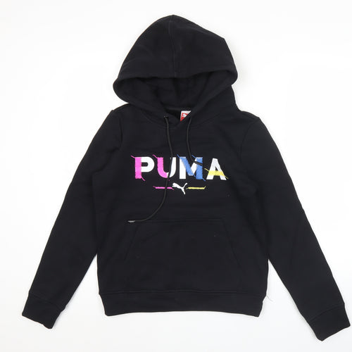 Puma Women Black XL Pullover Hoodie Logo Graphic Casual Sports