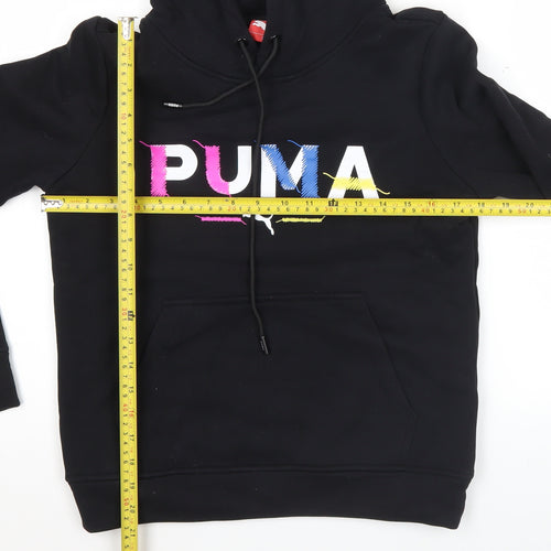 Puma Women Black XL Pullover Hoodie Logo Graphic Casual Sports