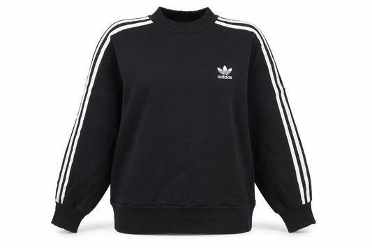 Front view of Adidas women’s black sweatshirt uk 14 crew neck long sleeve logo