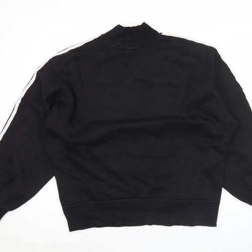 Adidas Womens Black Sweatshirt UK 14 Crew Neck Long Sleeve Logo