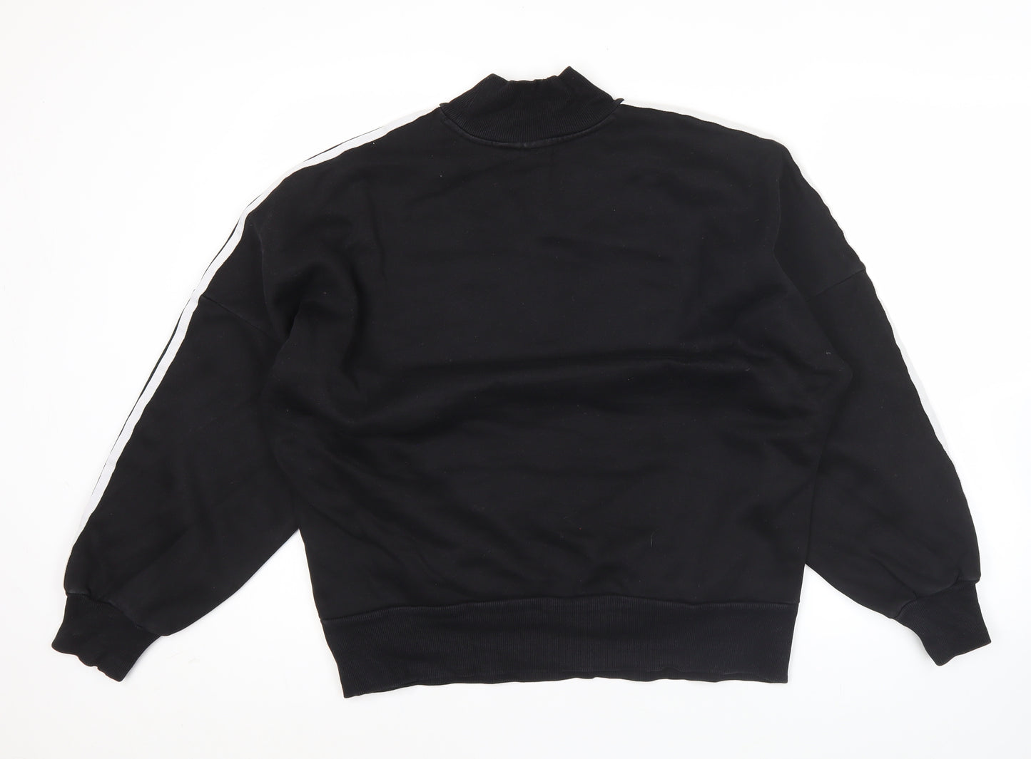 Adidas Womens Black Sweatshirt UK 14 Crew Neck Long Sleeve Logo