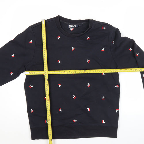 Fila Men’s Black Sweatshirt M Crew Neck Embroidered Logo Pullover