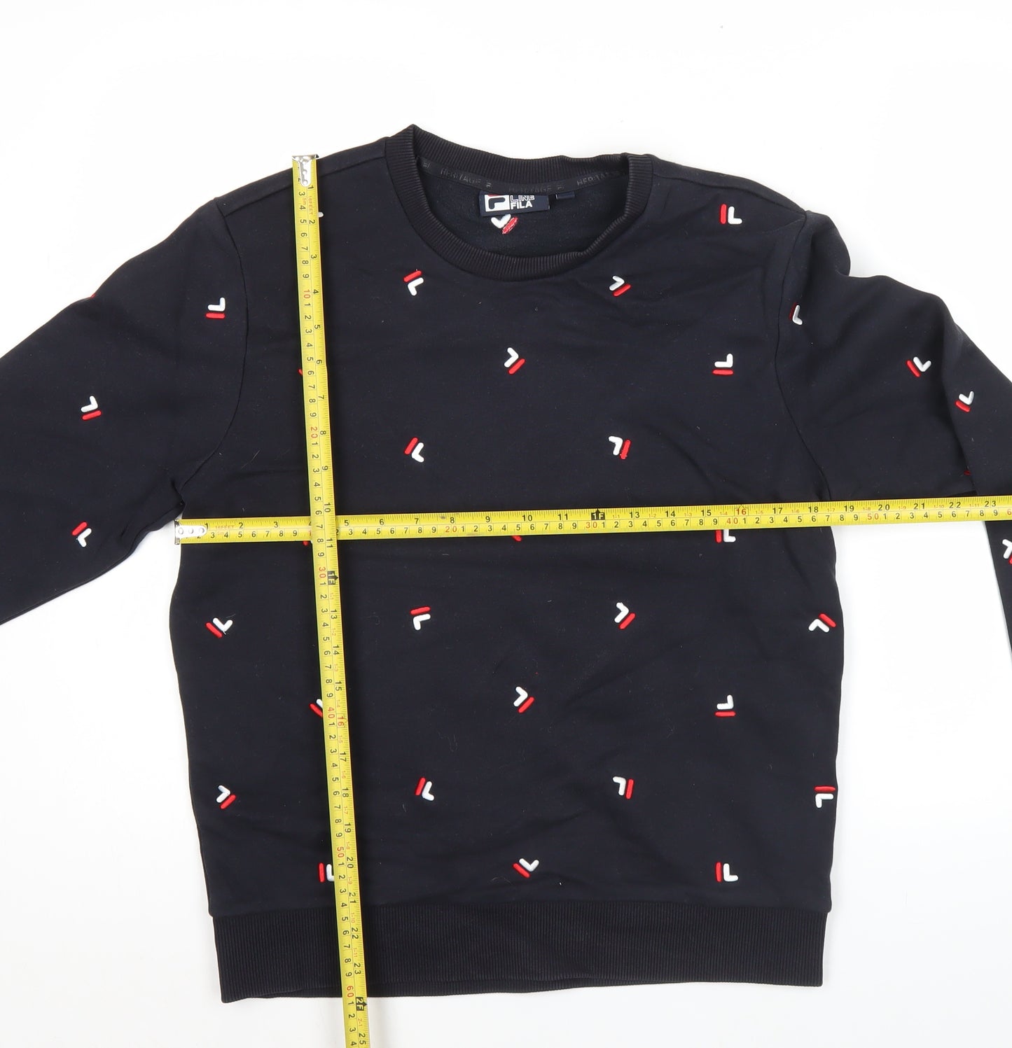 Fila Men’s Black Sweatshirt M Crew Neck Embroidered Logo Pullover