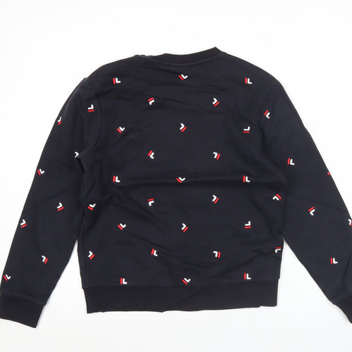 Fila Men’s Black Sweatshirt M Crew Neck Embroidered Logo Pullover