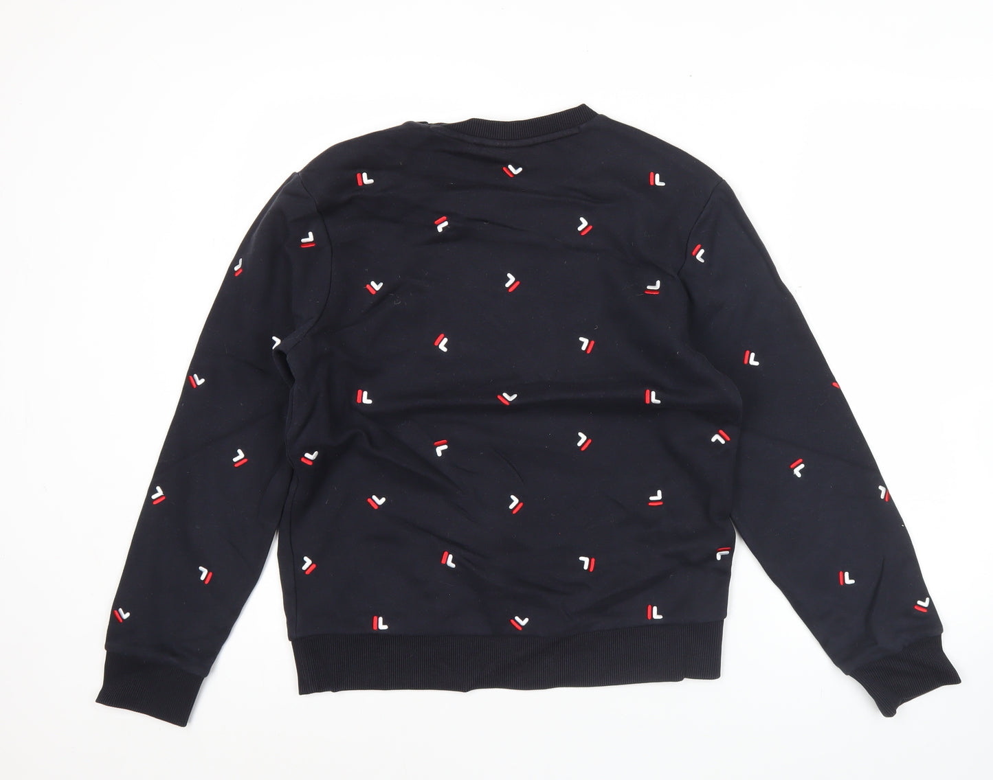 Fila Men’s Black Sweatshirt M Crew Neck Embroidered Logo Pullover