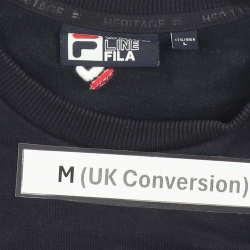 Fila Men’s Black Sweatshirt M Crew Neck Embroidered Logo Pullover