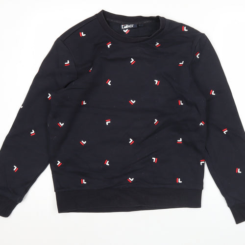 Fila Men’s Black Sweatshirt M Crew Neck Embroidered Logo Pullover