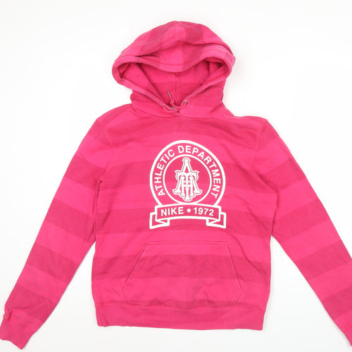 Nike Women’s Pink Hoodie Pullover Size L Graphic Athletic Dept 1972